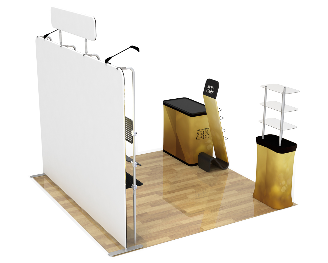 10ft Custom Multi-way Shelving Trade Show Booth Kit E