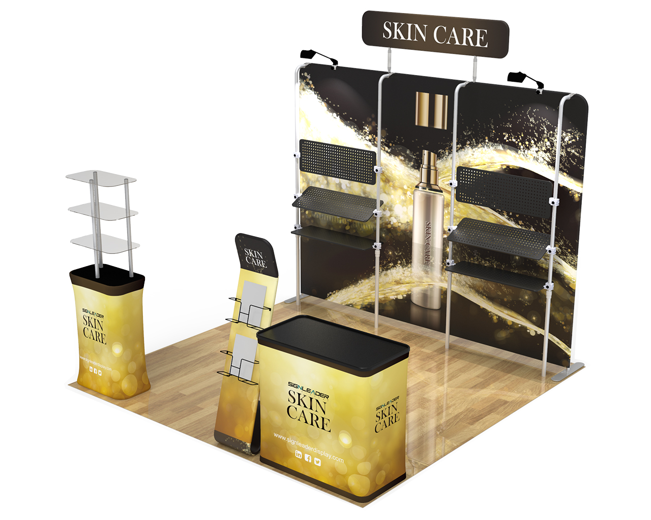 10ft Custom Multi-way Shelving Trade Show Booth Kit E