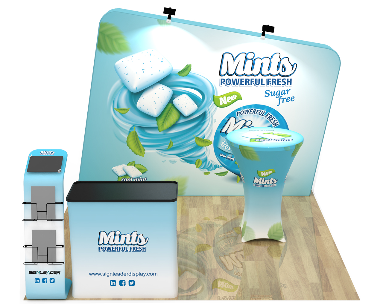 10ft Custom Portable Trade Show Booth Kit J