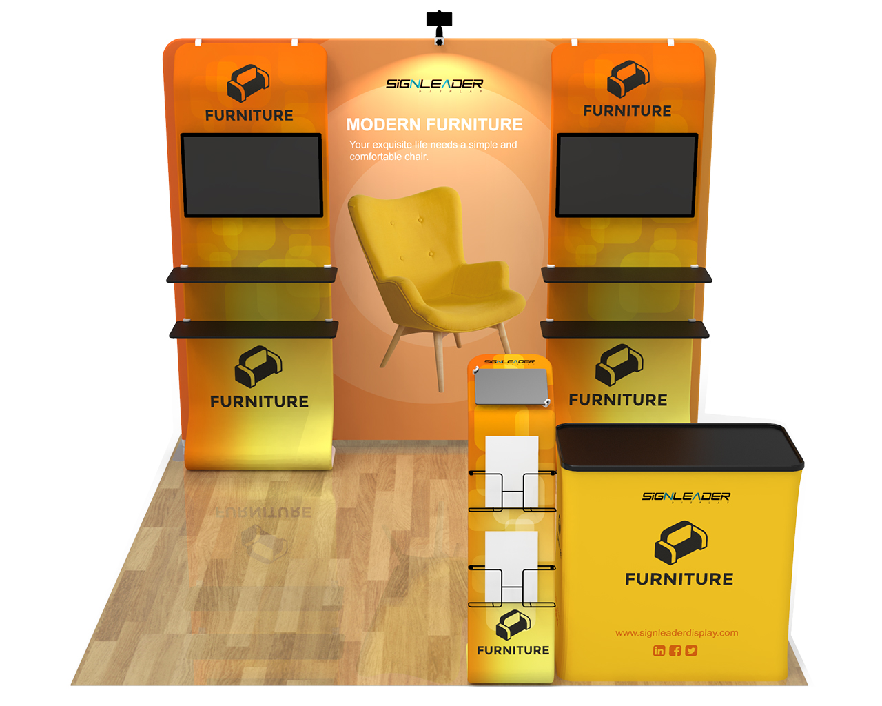 10ft Custom Portable Trade Show Booth Kit G