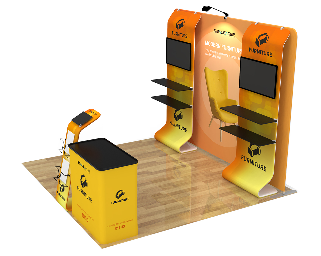 10ft Custom Portable Trade Show Booth Kit G