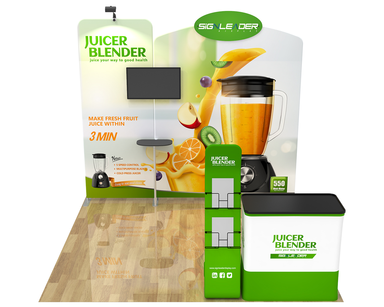 10ft Commercial Portable Custom Trade Show Booth Combo 04
