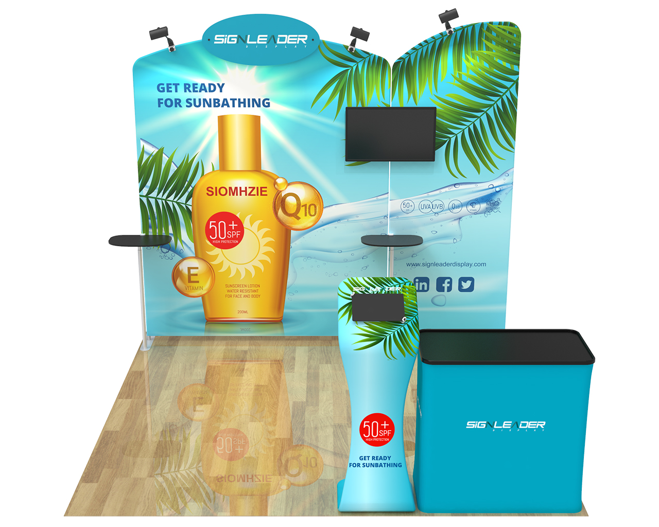 10ft Commercial Portable Custom Trade Show Booth Combo 05