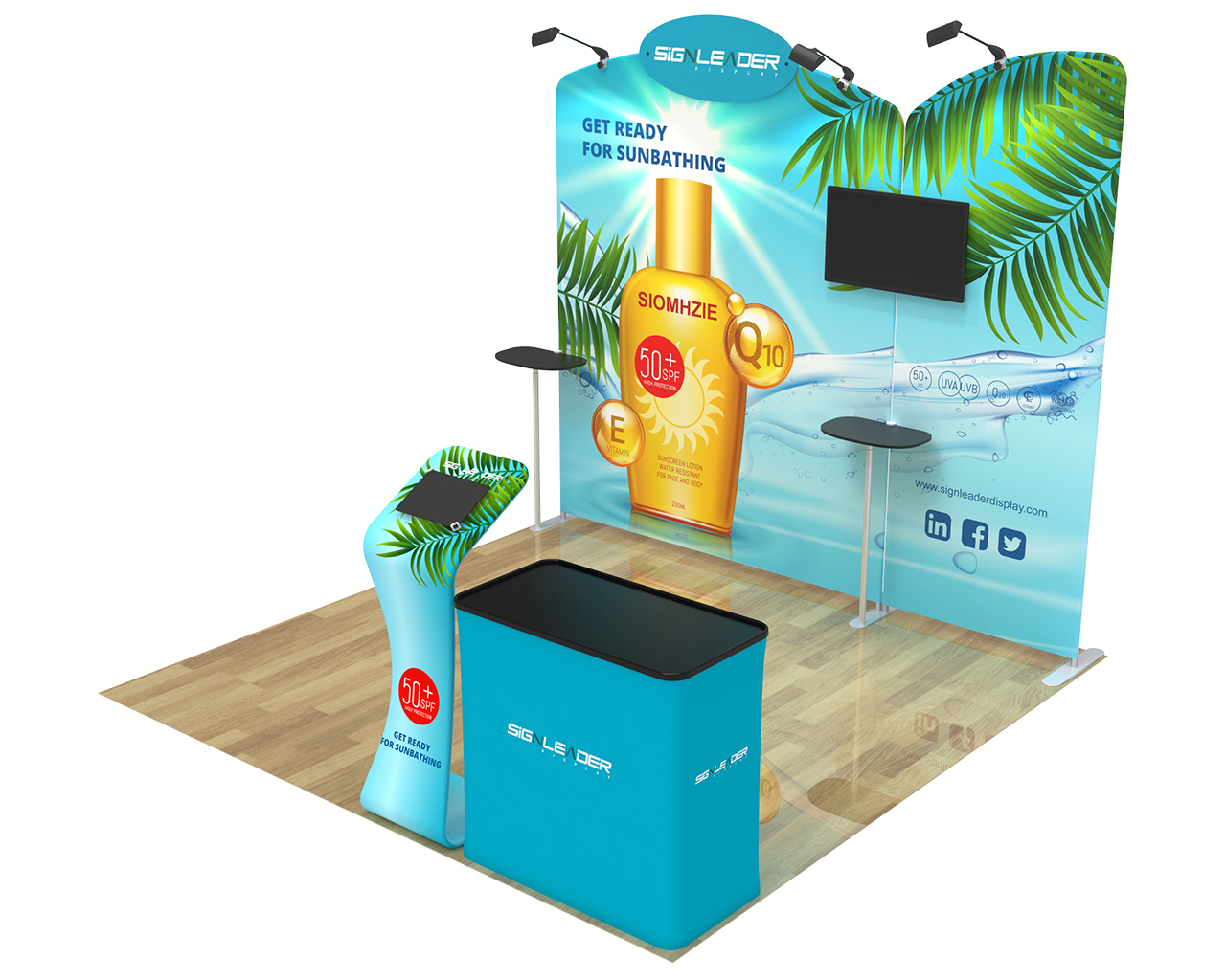 10ft Commercial Portable Custom Trade Show Booth Combo 05