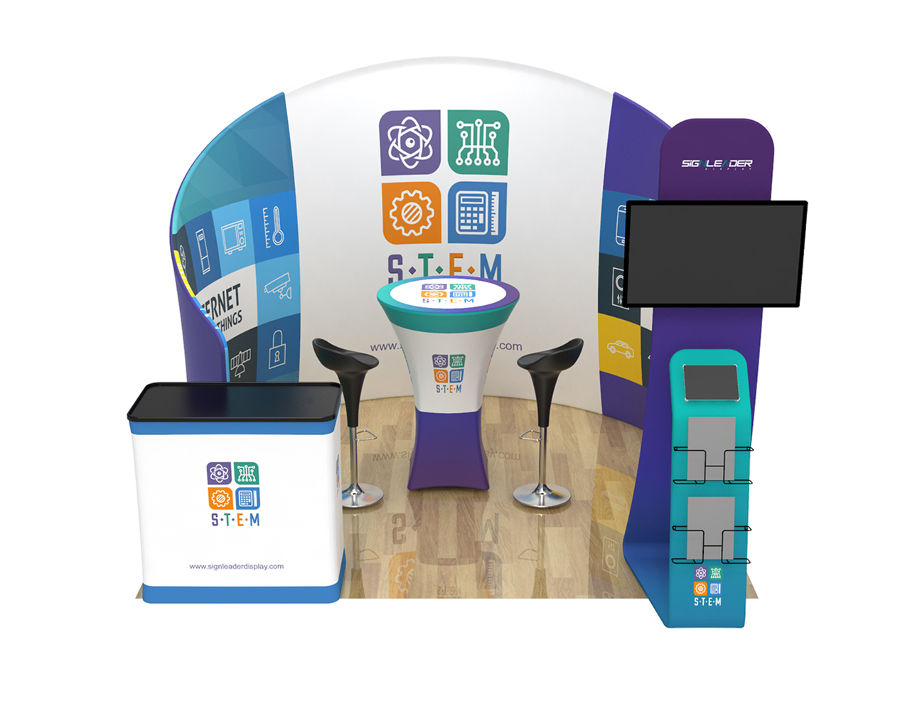 10ft Custom Portable Trade Show Booth Kit K