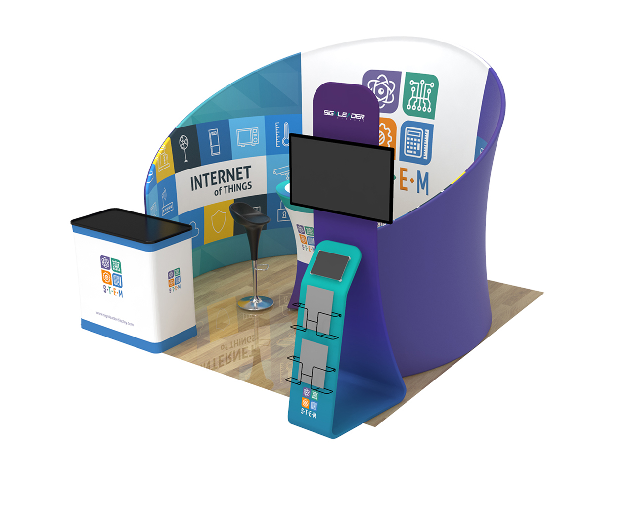 10ft Custom Portable Trade Show Booth Kit K