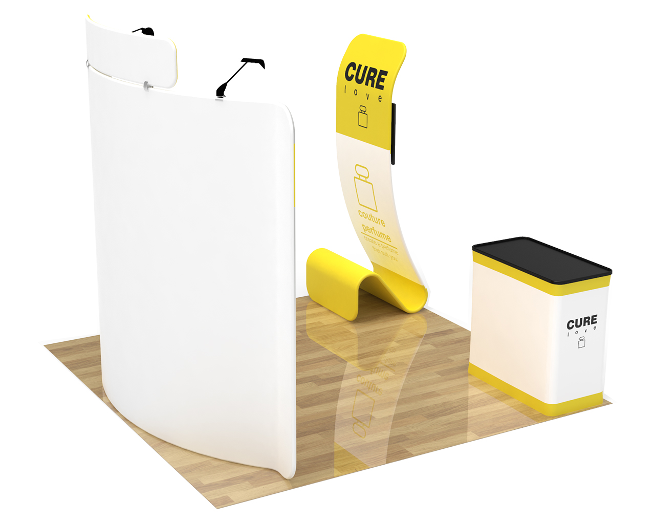 10ft Curved Portable Trade Show Booth Kit 24