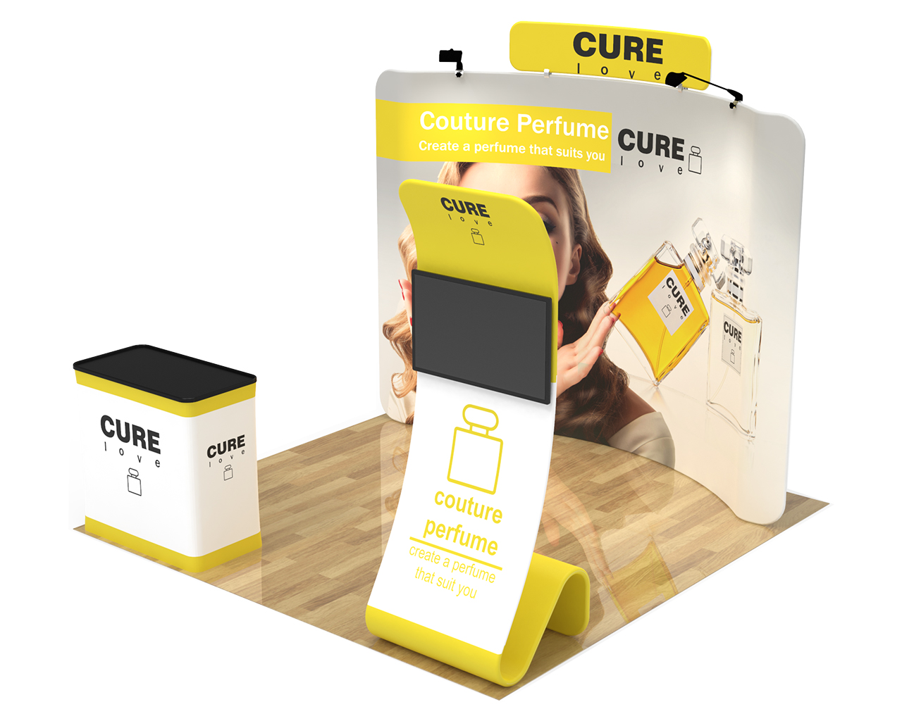 10ft Curved Portable Trade Show Booth Kit 24