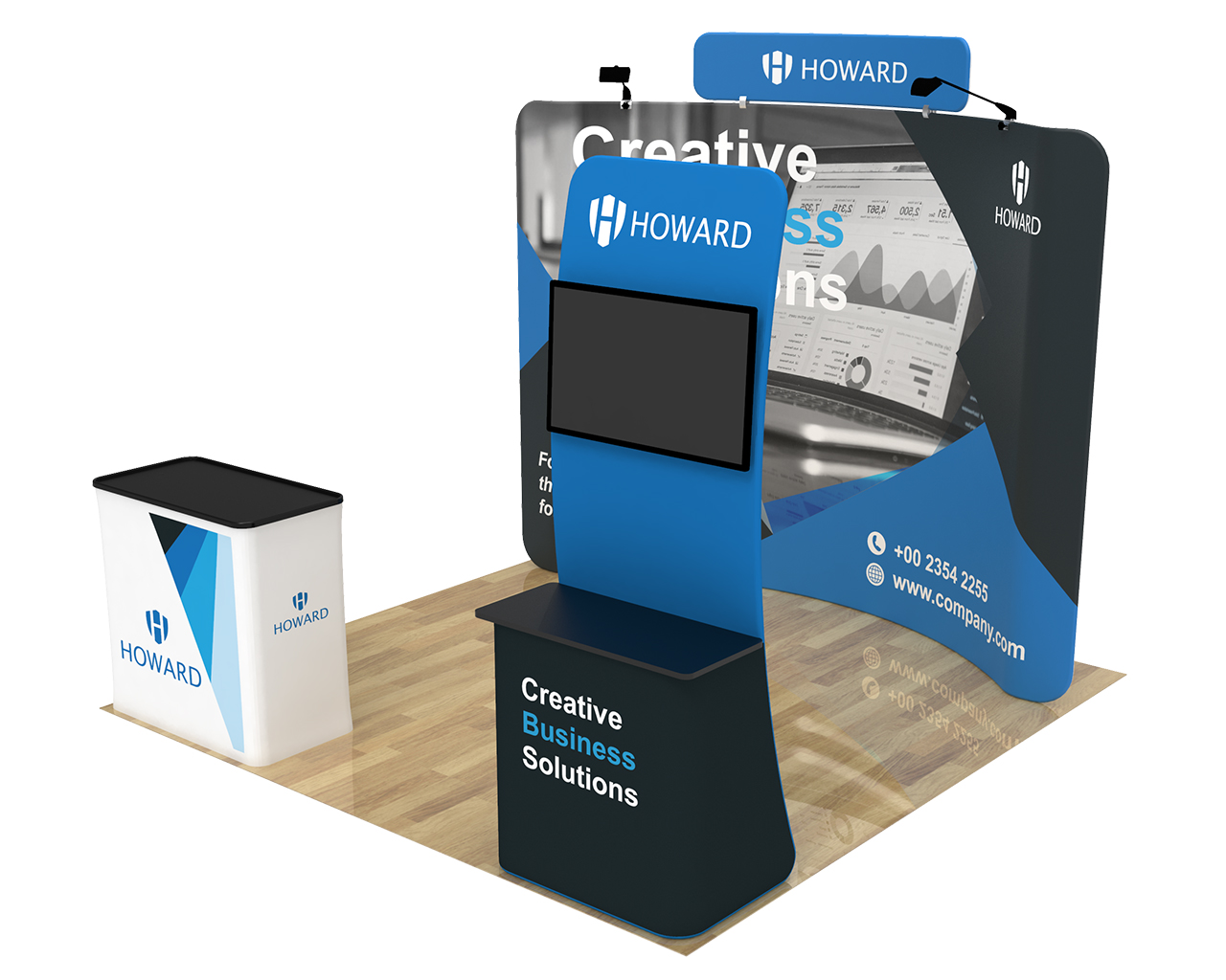 10ft Curved Portable Trade Show Booth Kit 26
