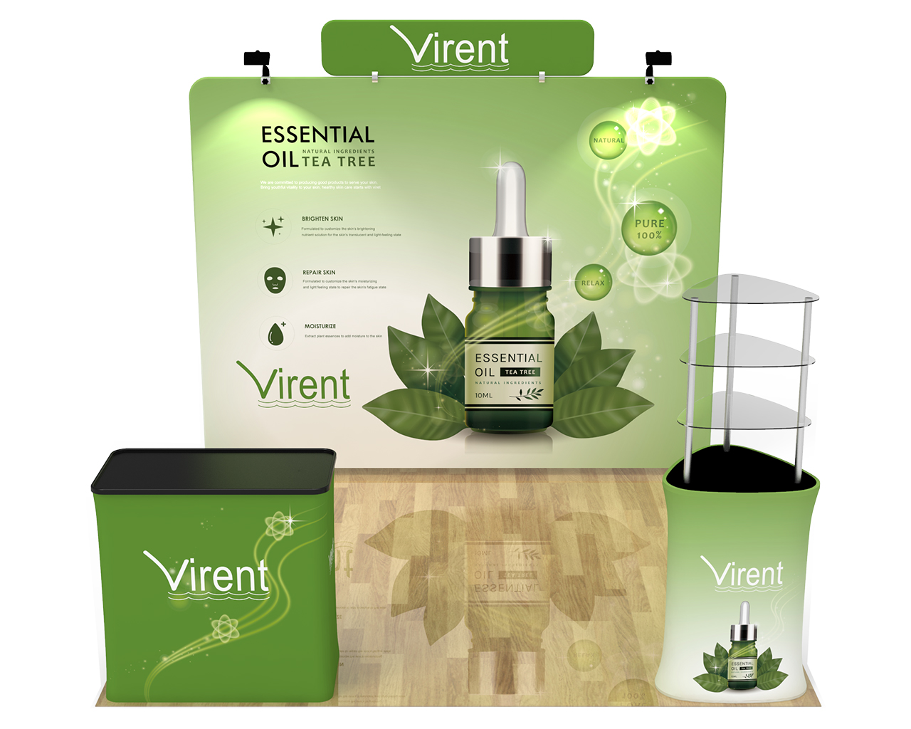 10ft Straight Portable Trade Show Booth Kit 23