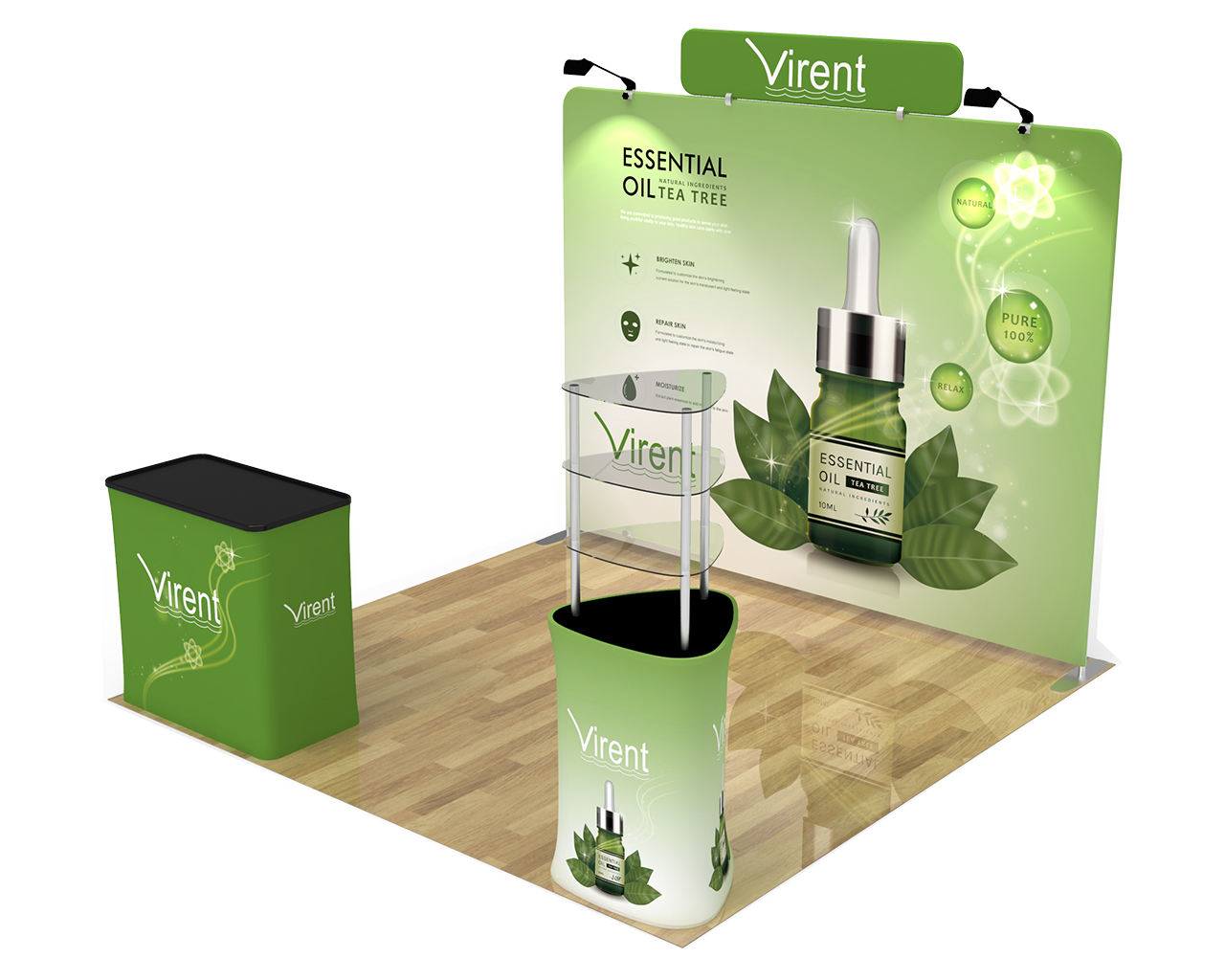 10ft Straight Portable Trade Show Booth Kit 23