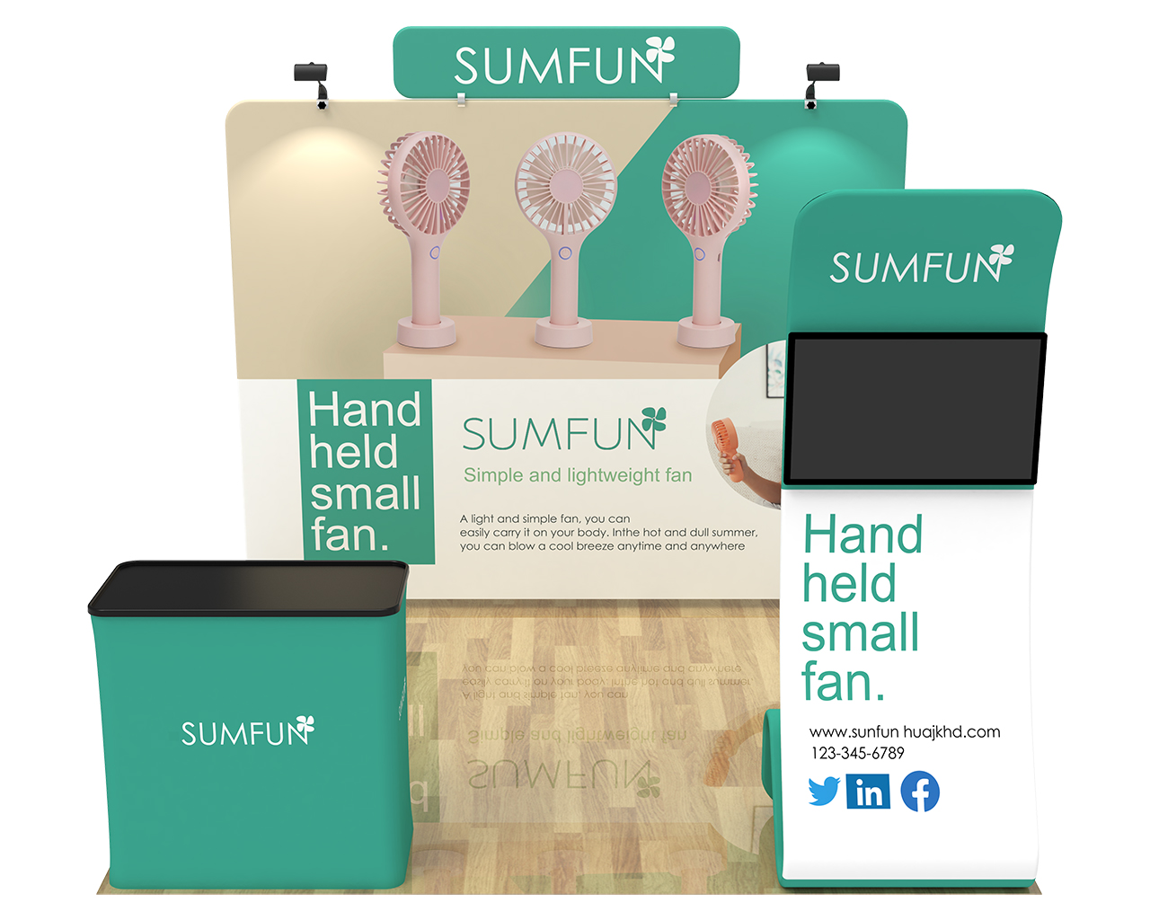 10ft Straight Portable Trade Show Booth Kit 25