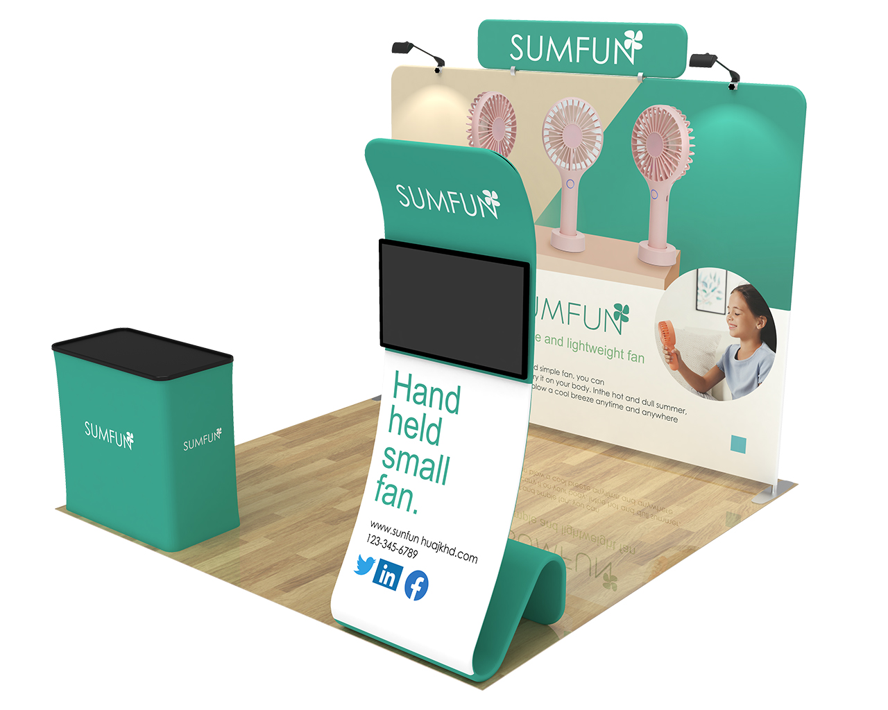10ft Straight Portable Trade Show Booth Kit 25