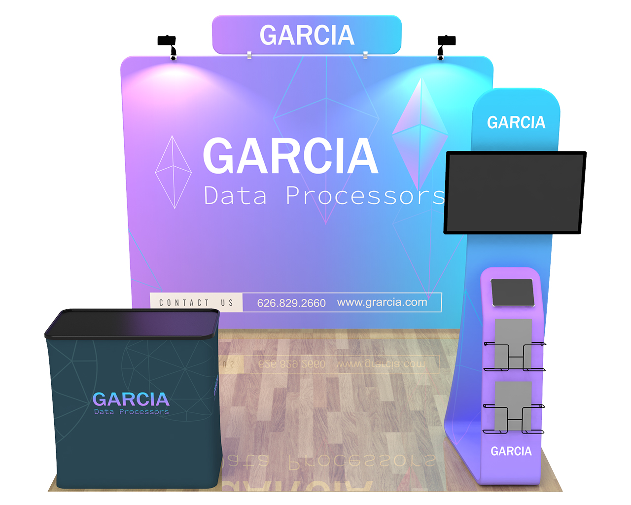 10ft Straight Portable Trade Show Booth Kit 29