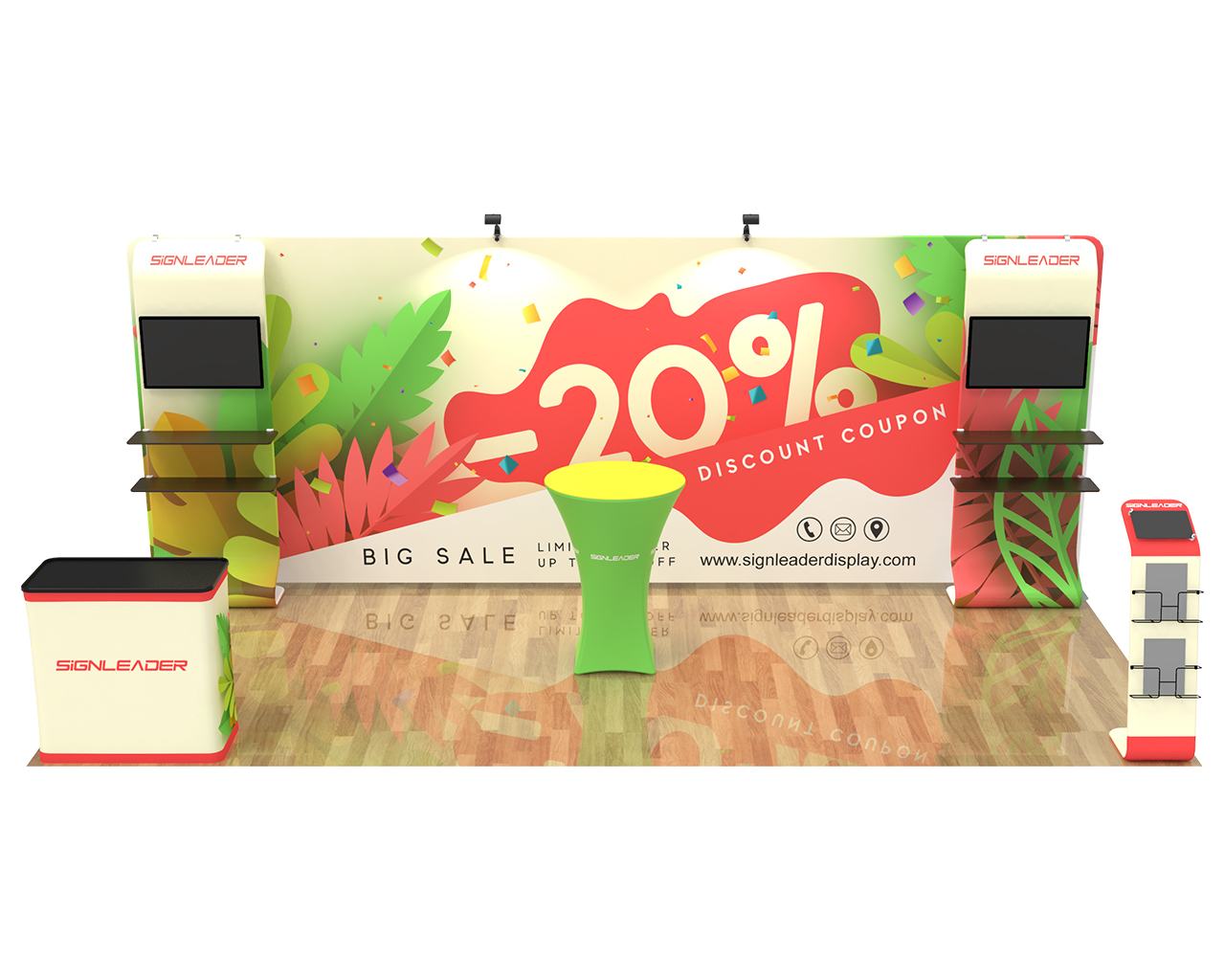 10x20ft Commercial Custom Trade Show Booth Combo A
