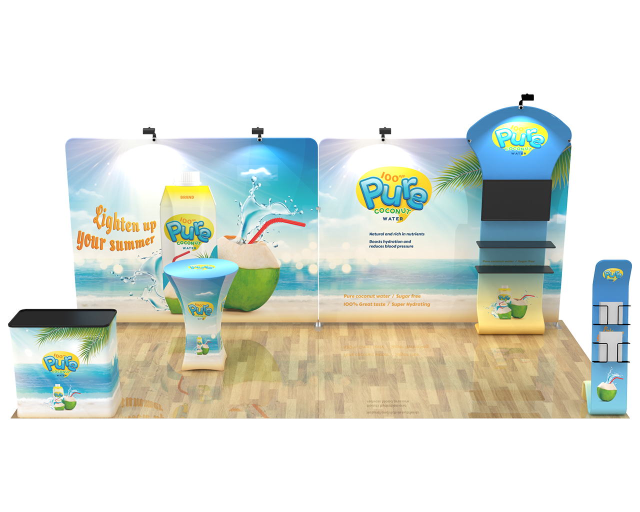 10x20ft Commercial Custom Trade Show Booth Combo N