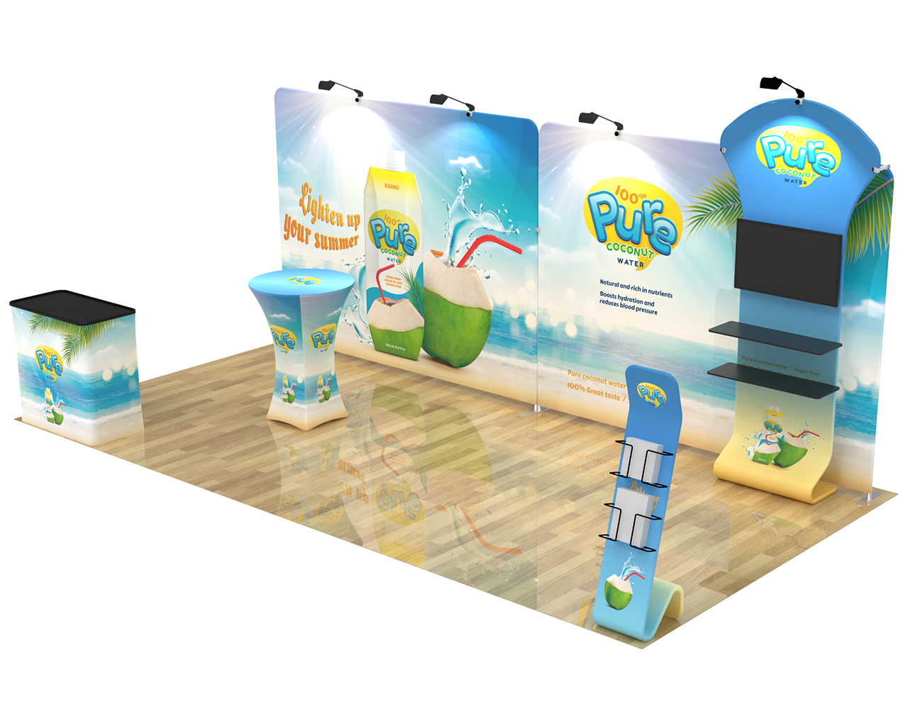 10x20ft Commercial Custom Trade Show Booth Combo N