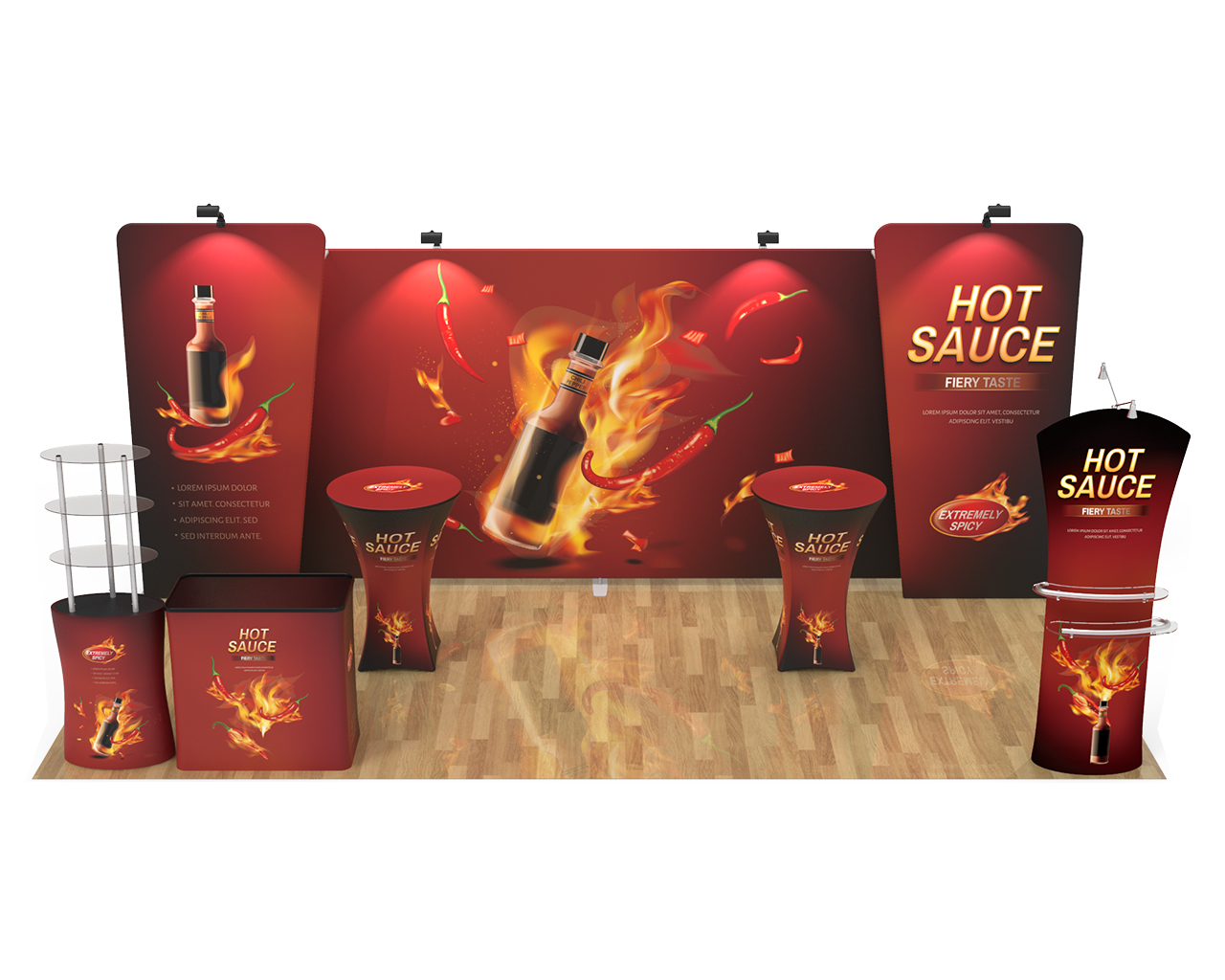 10x20ft Commercial Custom Trade Show Booth Combo O