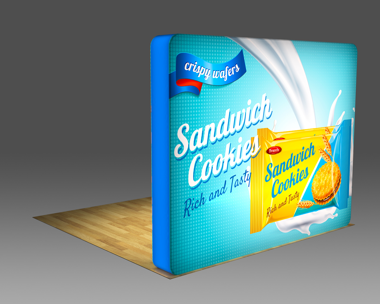 10FT Arc Angle Tension Fabric Backlit Display for Trade Show