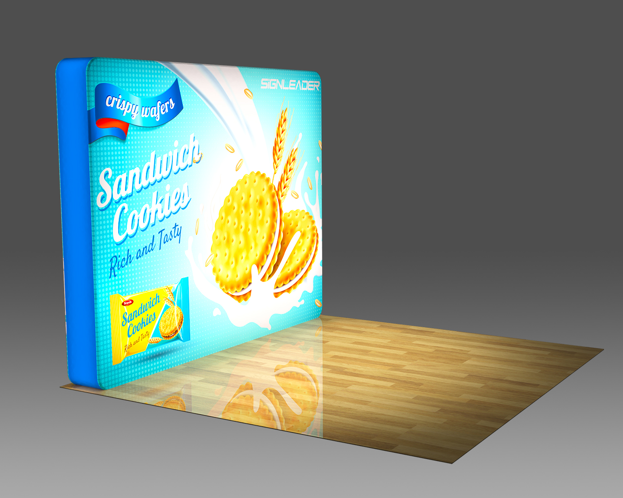 10FT Arc Angle Tension Fabric Backlit Display for Trade Show