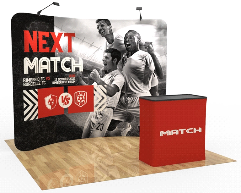 Portable Trapezoid Display Counter With Custom Printing