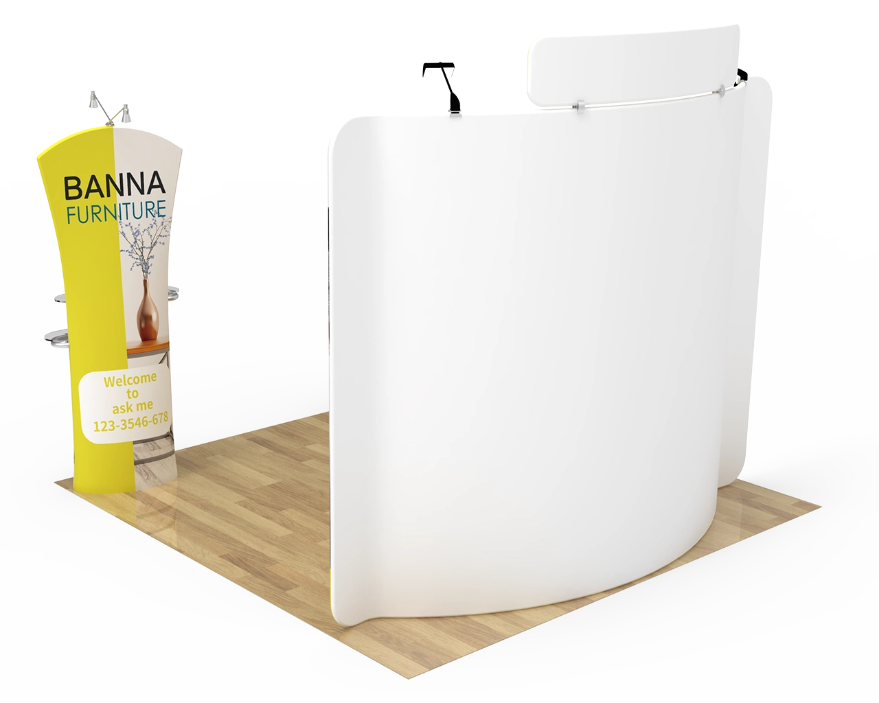 10ft Curved Portable Trade Show Booth Kit 20