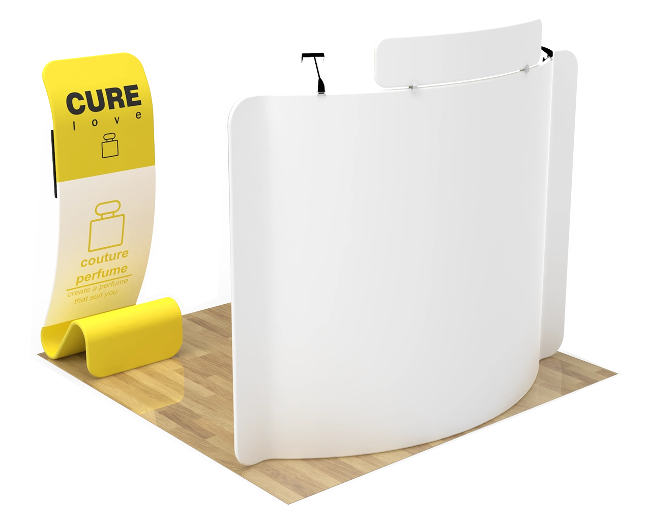10ft Curved Portable Trade Show Booth Kit 24