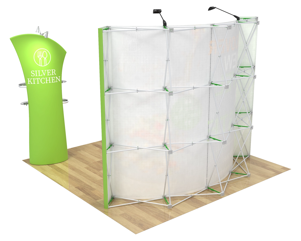 10ft Curved Velcro Portable Trade Show Booth Kit 30