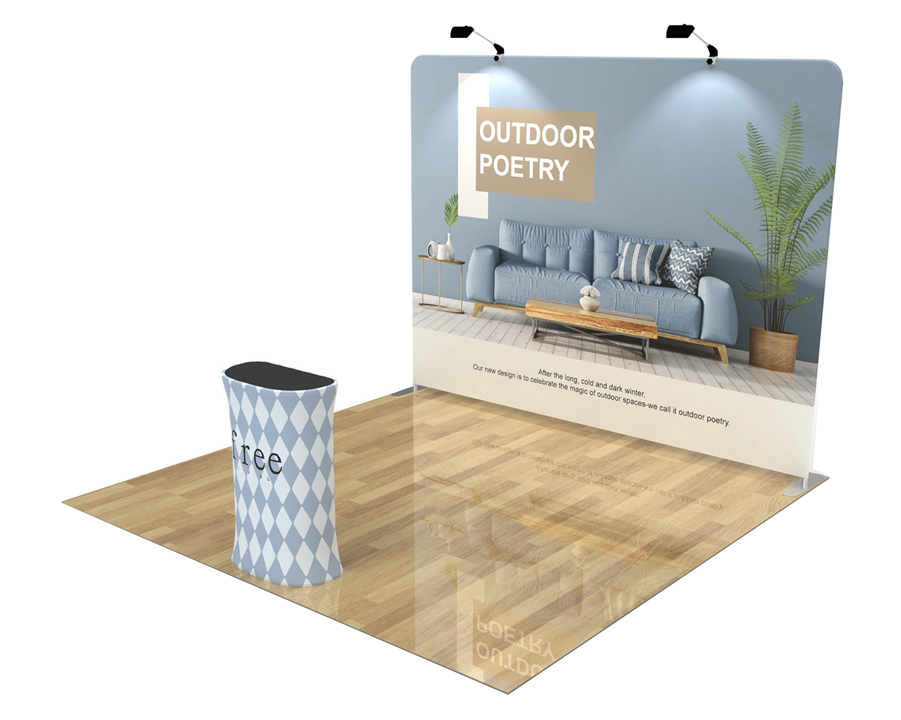 10ft Straight Portable Trade Show Booth Kit 04