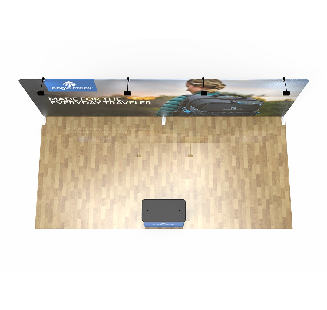 20ft Straight Tension Fabric Display With Podium Case|Portable Trade Show Booth