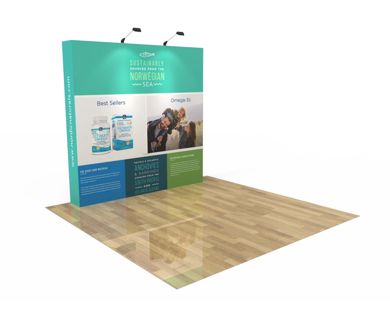 8ft Straight Velcro Fabric Pop Up Display