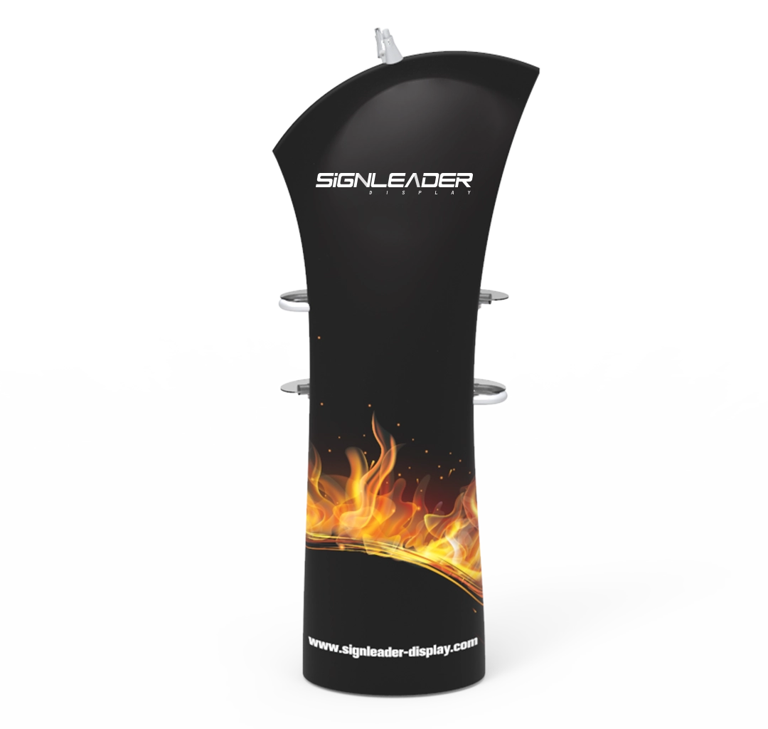 Angled Top Tension Fabric Banner Stand With Double-Sided Graphics