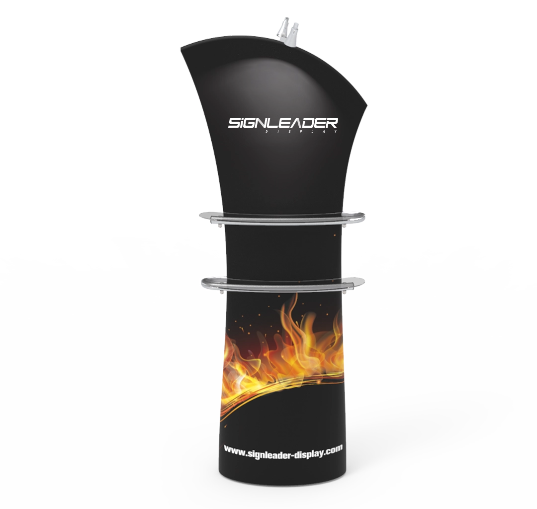 Angled Top Tension Fabric Banner Stand With Double-Sided Graphics