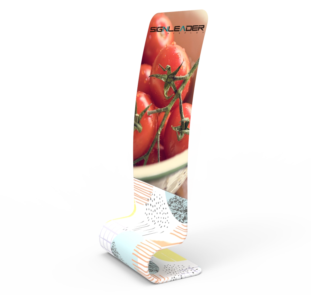 Portable C-Shaped Tension Fabric Display Banner Stand