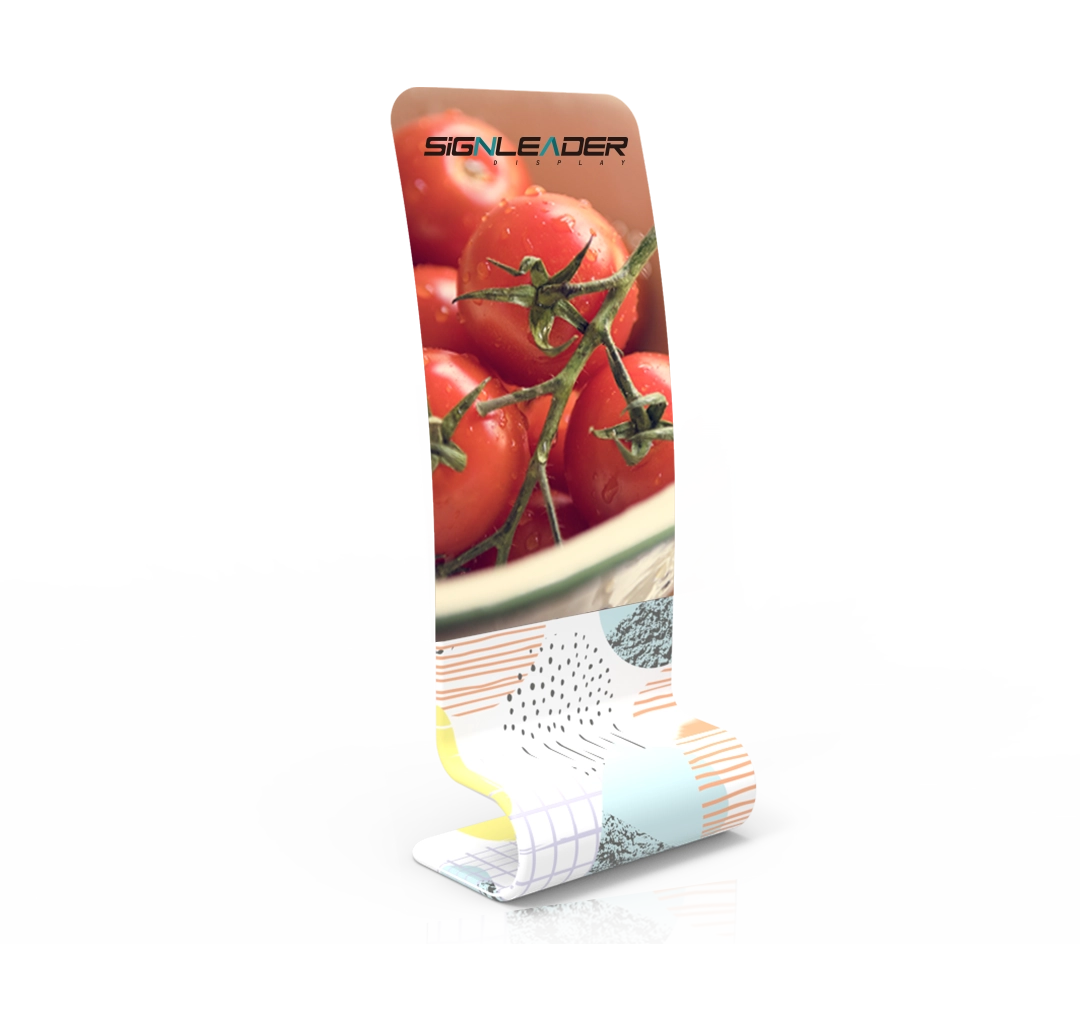 Portable C-Shaped Tension Fabric Display Banner Stand
