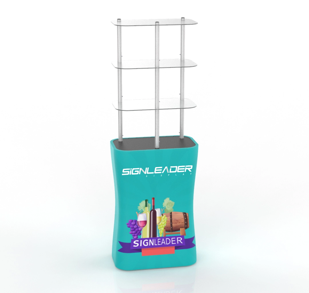 Portable Rectangular Display Rack/ Display Tower Counter With Graphic