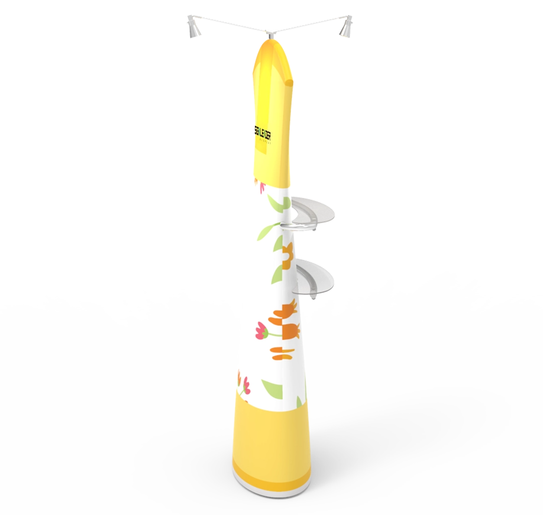 Curved Top Tension Fabric Banner Stand with Double-Sided Graphic