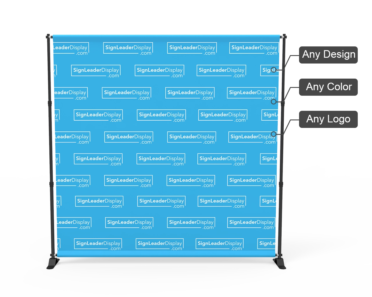 Adjustable Step and Repeat Video Backdrop Tension Fabric Display for Online Conferencing