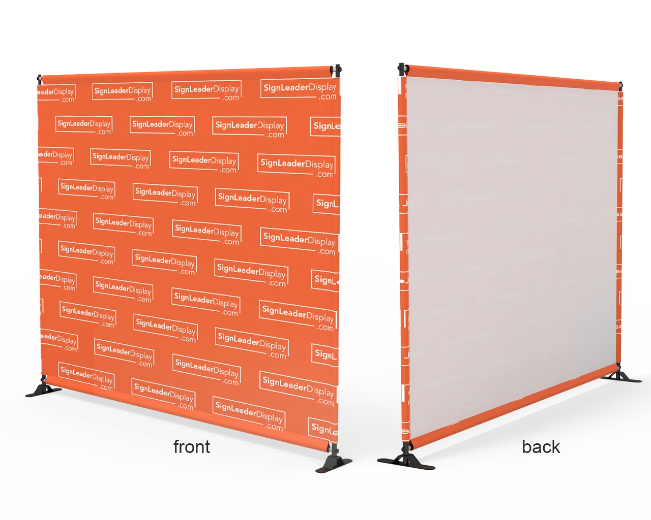 8x8ft Green & White Custom Telescopic Aluminum Tube Tension Fabric Video Backdrop Banner Stand