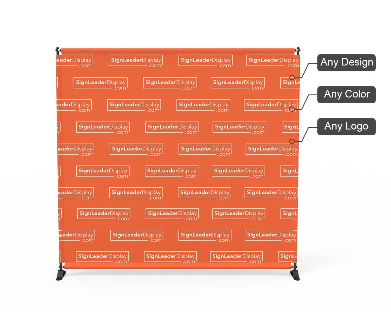 8x8ft Green & White Custom Telescopic Aluminum Tube Tension Fabric Video Backdrop Banner Stand
