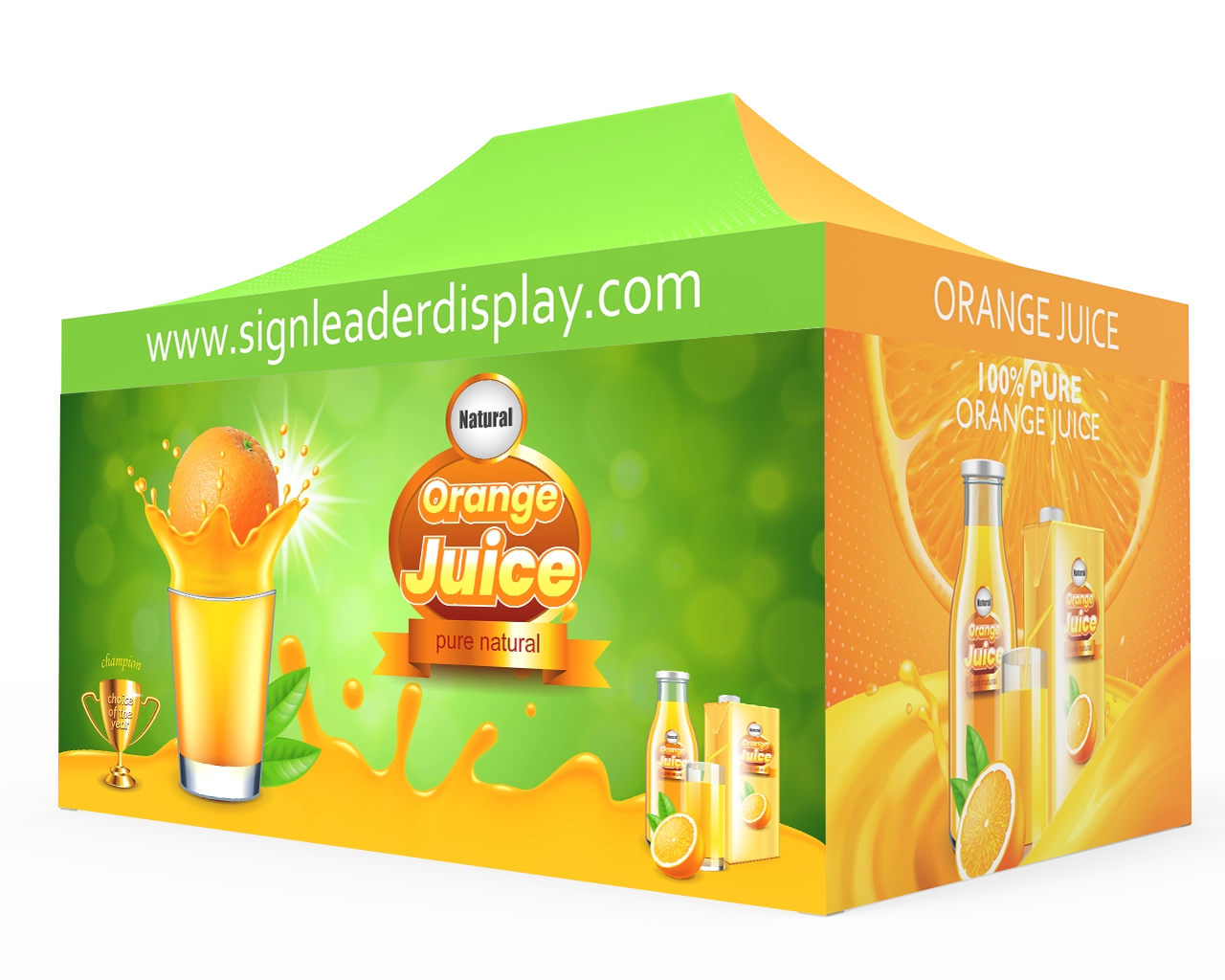 Custom 10x15 Pop Up Canopy Tent with 2 x Double-Sided Full Backwall & 2 x Double-Sided Full Sidewalls