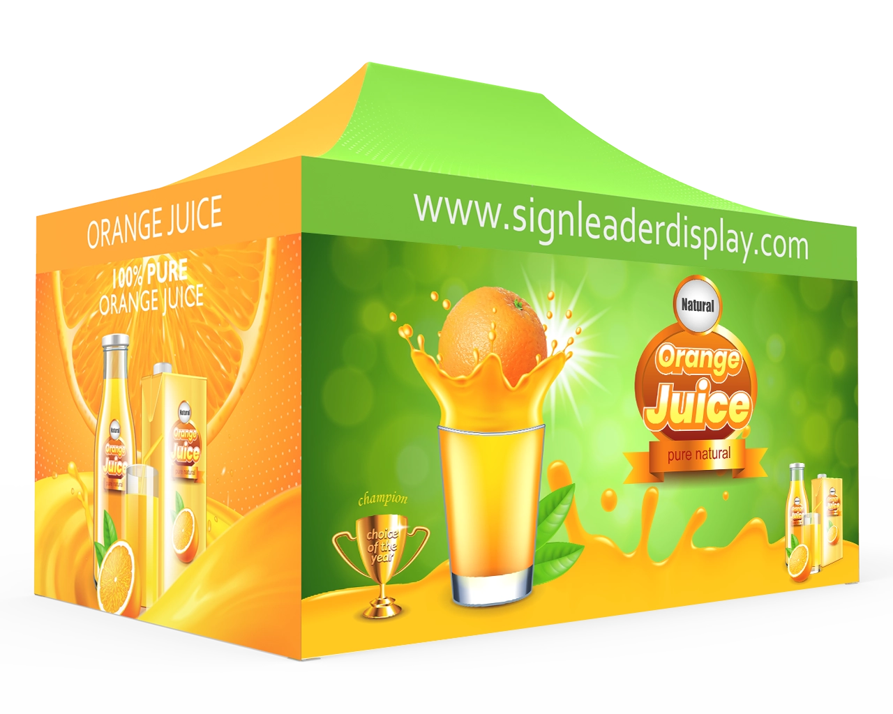 Custom 10x15 Pop Up Canopy Tent with 2 x Double-Sided Full Backwall & 2 x Double-Sided Full Sidewalls