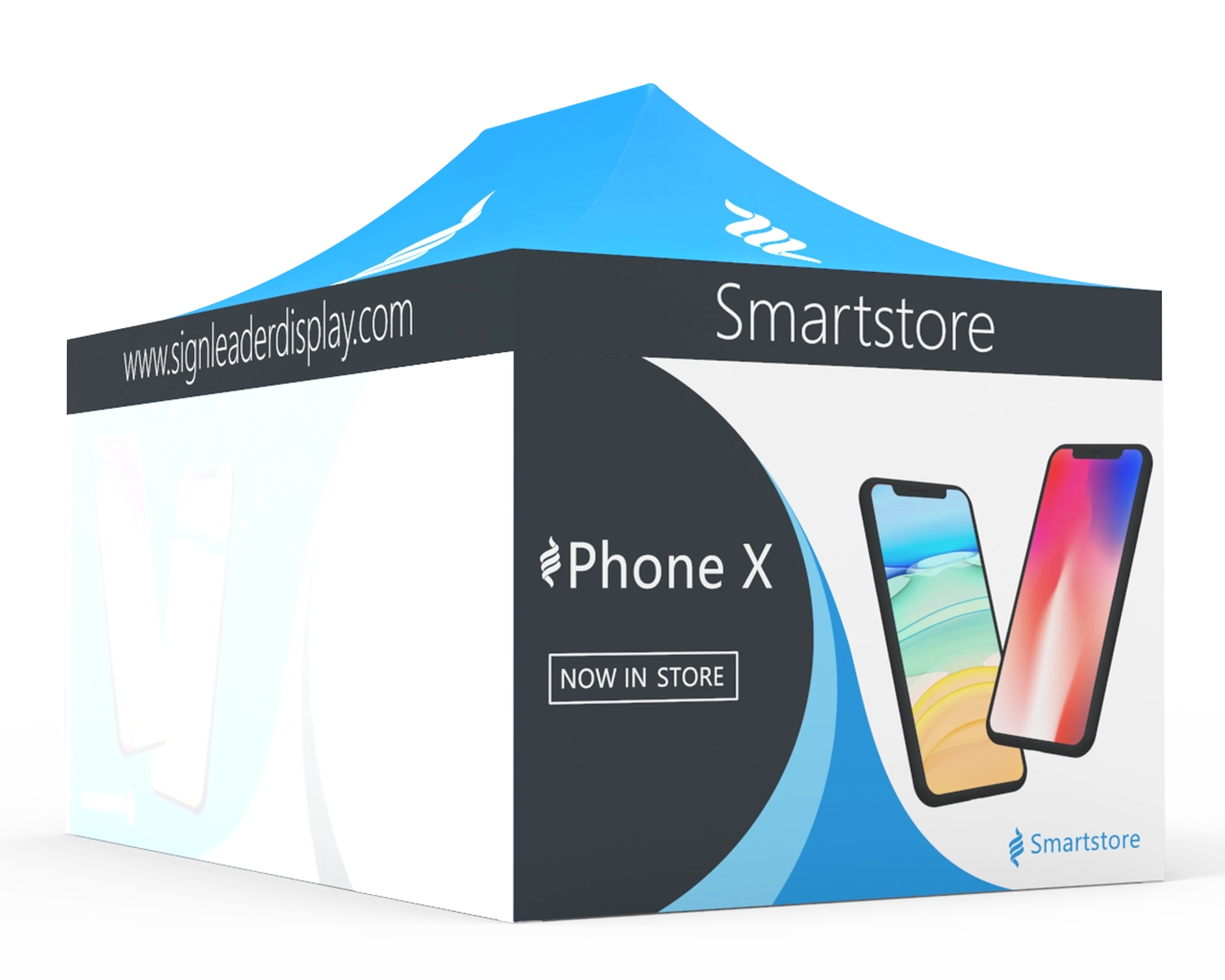 Custom 10x15 Pop Up Canopy Tent with Single-Sided Full Backwall & 2 x Single-Sided Full Sidewalls