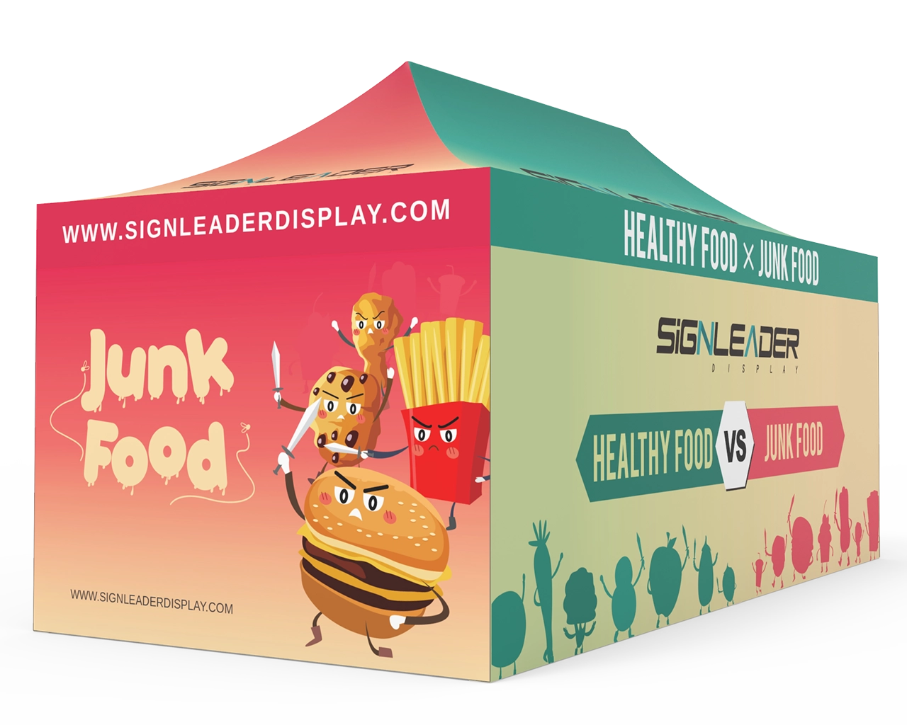 Custom 10x20 Pop Up Canopy Tent with 2 x Double-Sided Full Backwall & 2 x Double-Sided Full Sidewalls