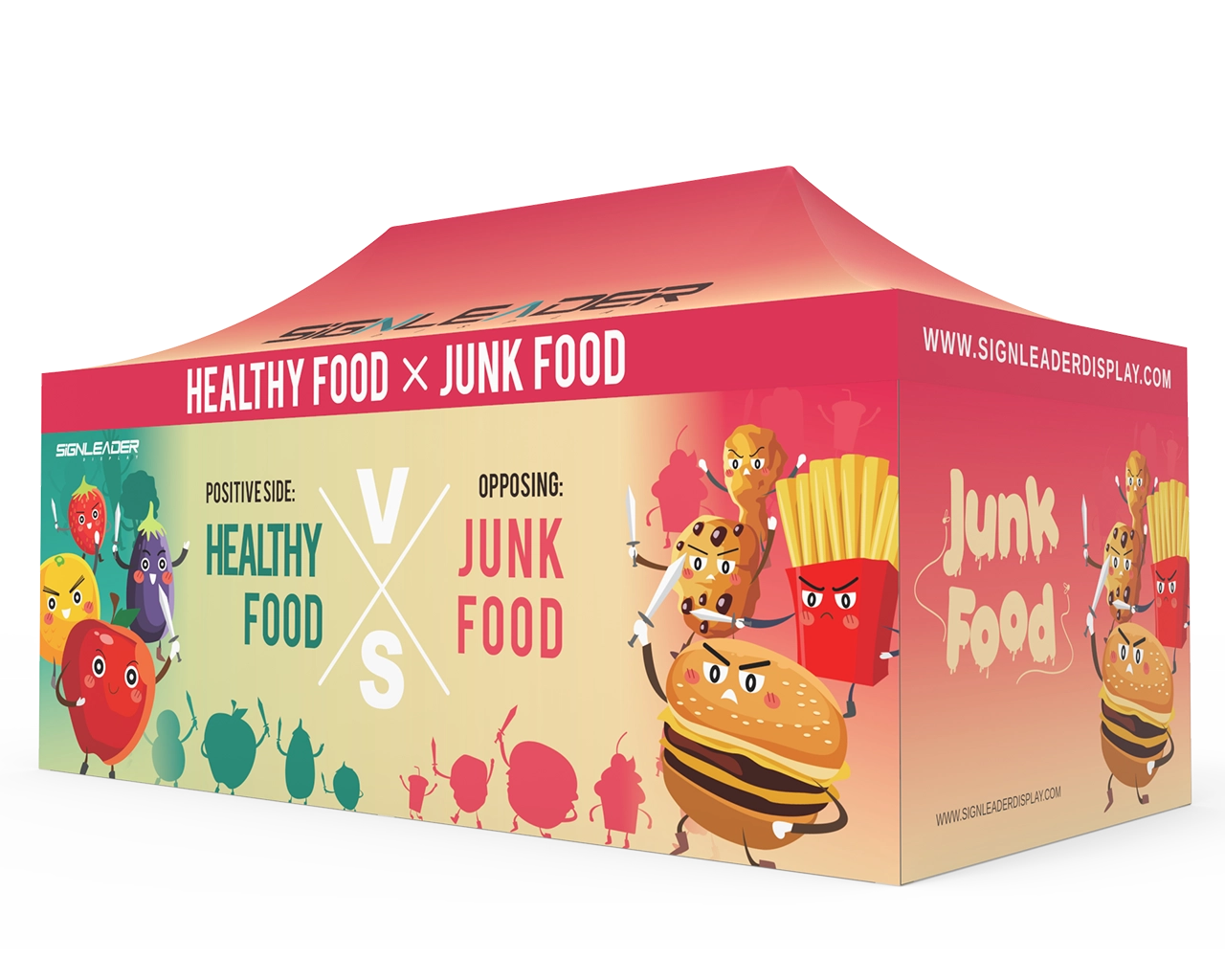 Custom 10x20 Pop Up Canopy Tent with 2 x Double-Sided Full Backwall & 2 x Double-Sided Full Sidewalls