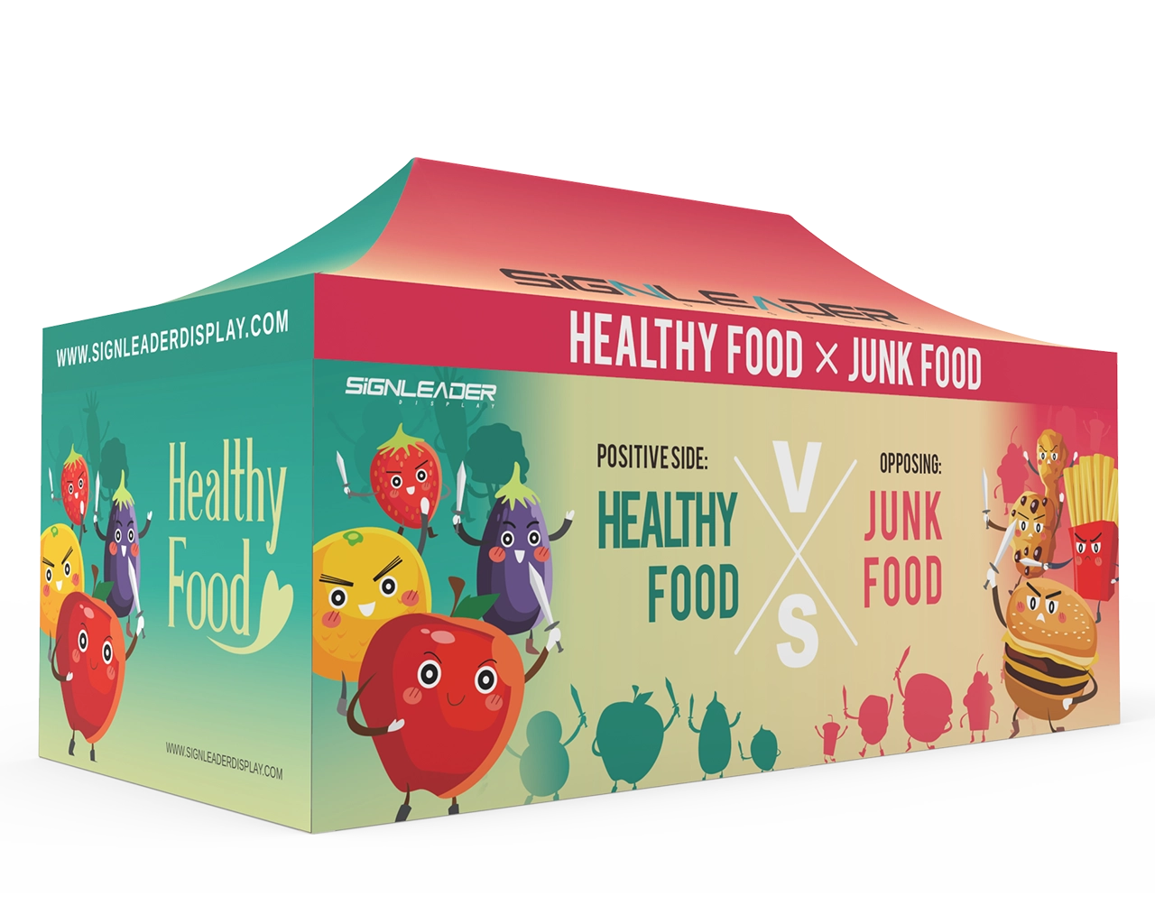 Custom 10x20 Pop Up Canopy Tent with 2 x Double-Sided Full Backwall & 2 x Double-Sided Full Sidewalls
