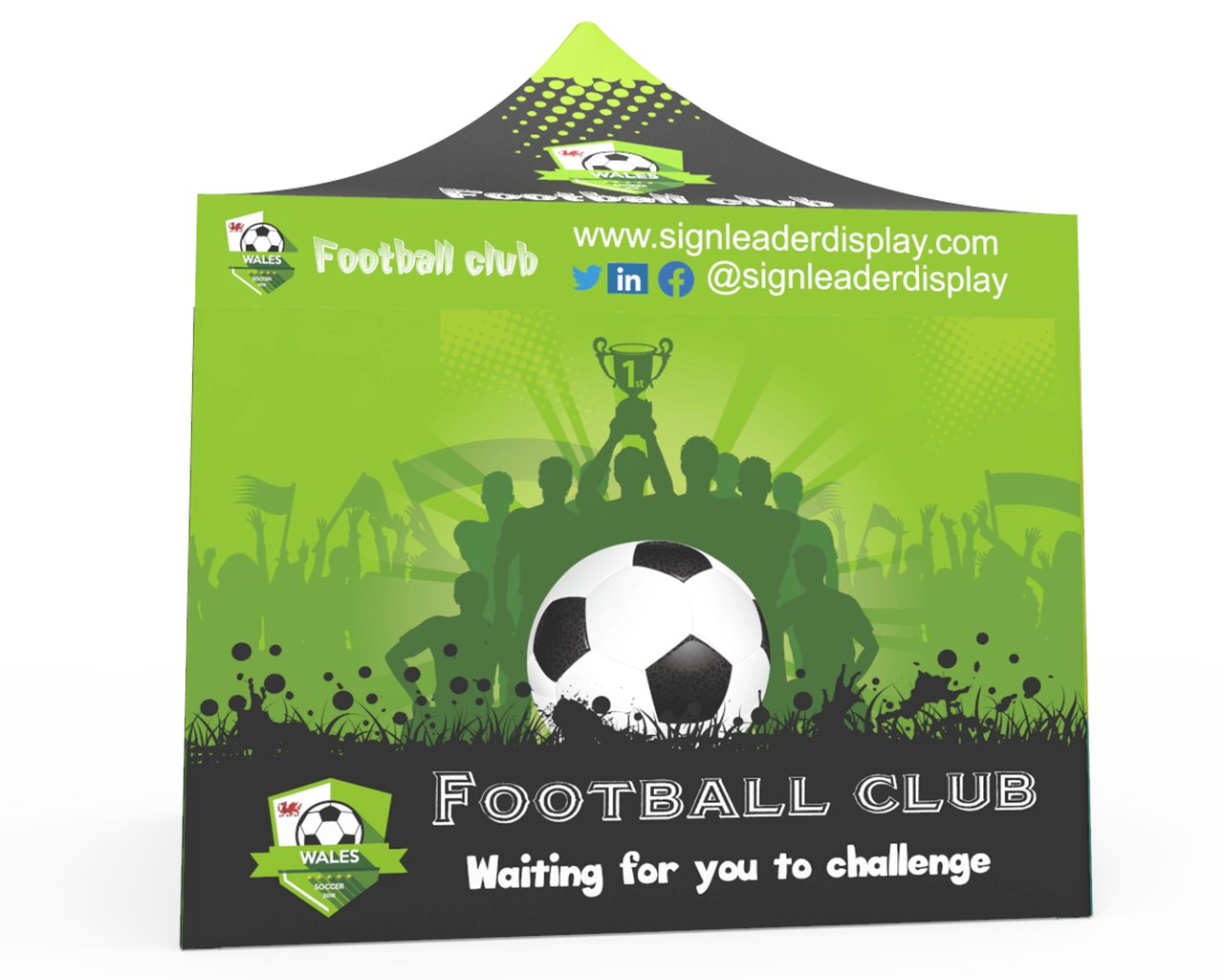 Custom Pop Up Canopy Tent 10x10 with 4 x Double-Sided Full Walls