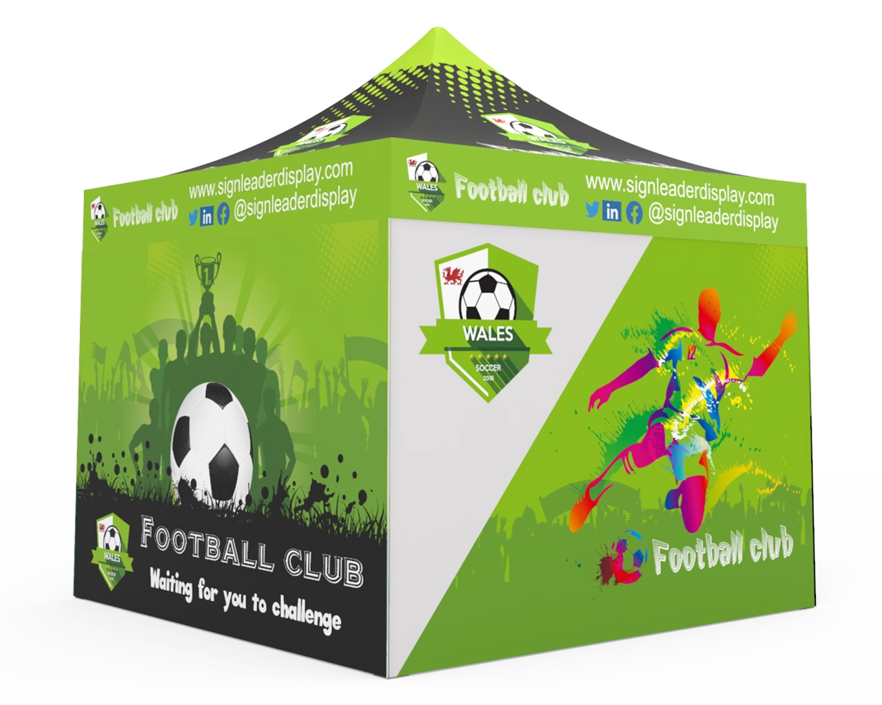 Custom Pop Up Canopy Tent 10x10 with 4 x Double-Sided Full Walls