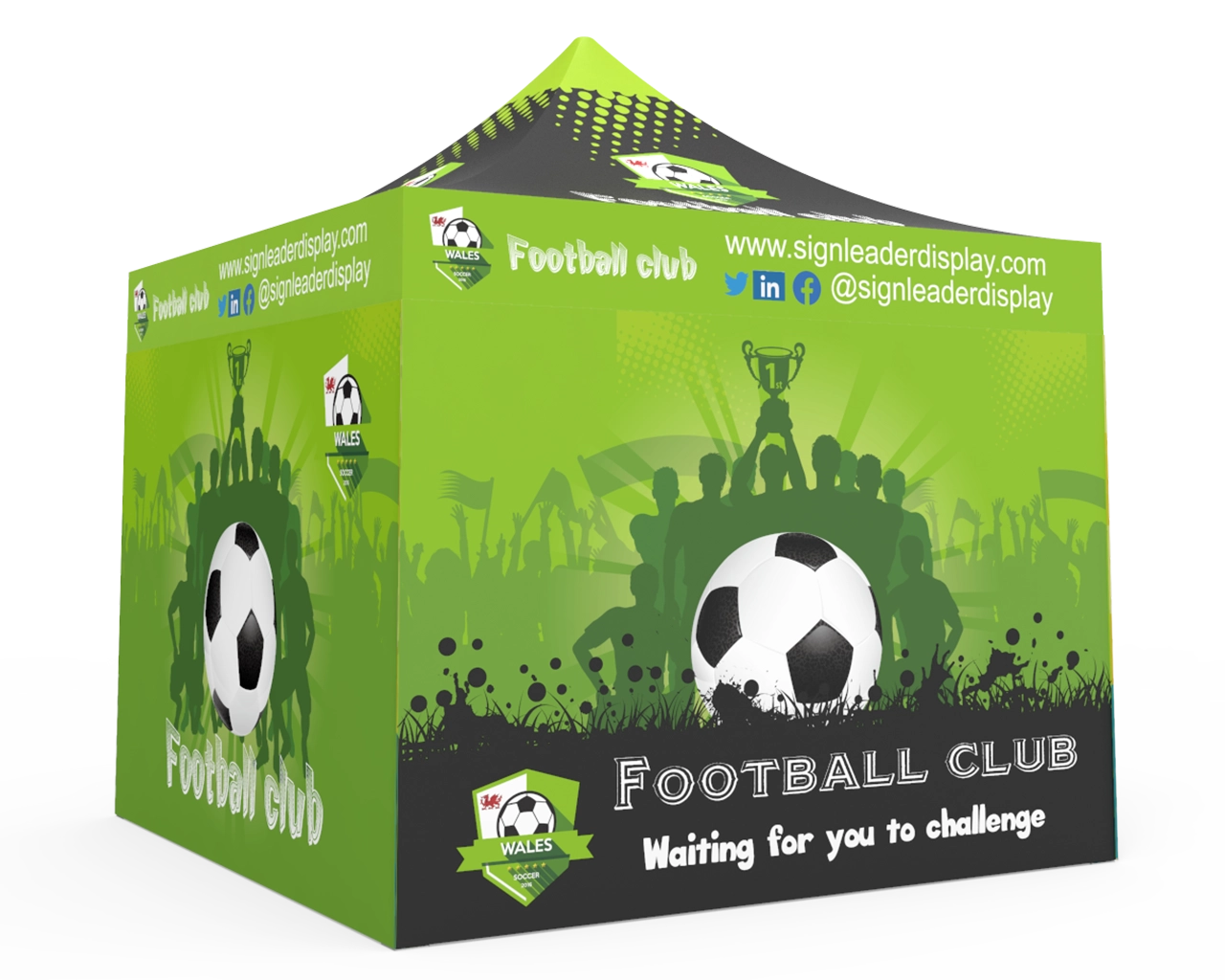 Custom Pop Up Canopy Tent 10x10 with 4 x Double-Sided Full Walls