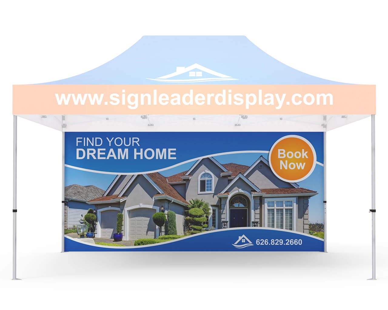 Custom Printed Tent Full Backwall for 10x15 Tent